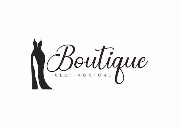 Boutique dress shop business logo template design