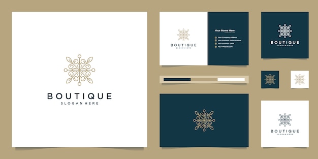 Бутик и элегантный цветочный монограмма, элегантный дизайн визитной карточки логотипа вдохновения