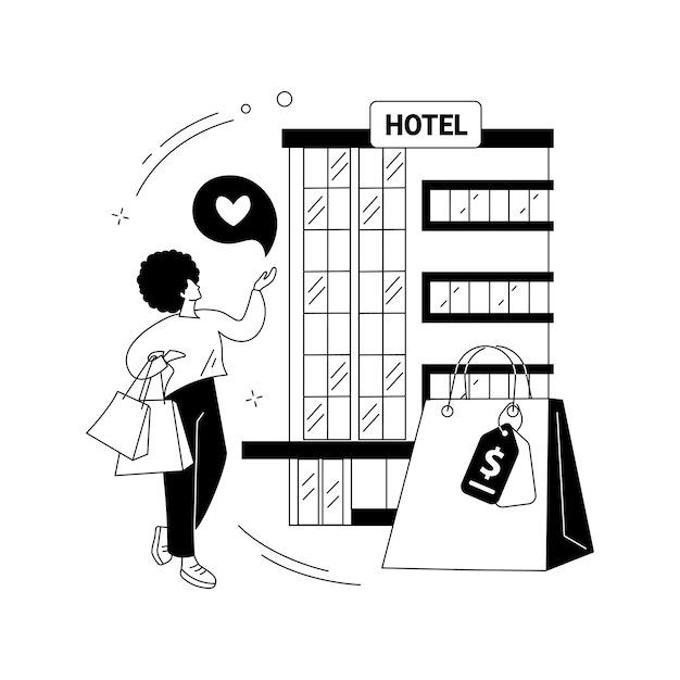Вектор Абстрактная векторная иллюстрация бутик-отеля