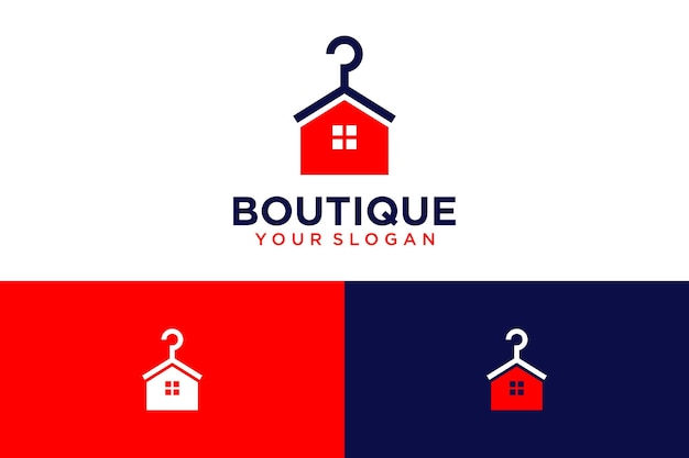 Boutique logo design with house and hanger