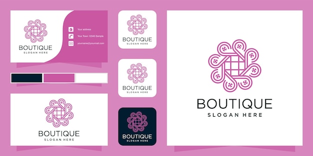 boutique logo-ontwerp en visitekaartje