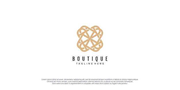 Boutique logo with creative concept design icon vector illustration