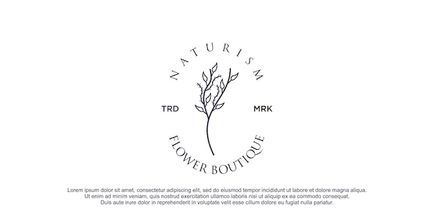 美容プレミアムベクターの自然なコンセプトを持つブティックのロゴ