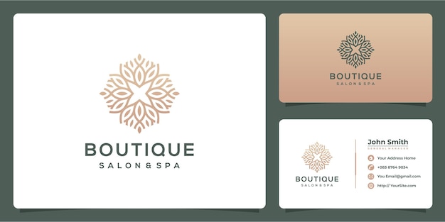 Salone boutique e logo di lusso spa con modello di biglietto da visita