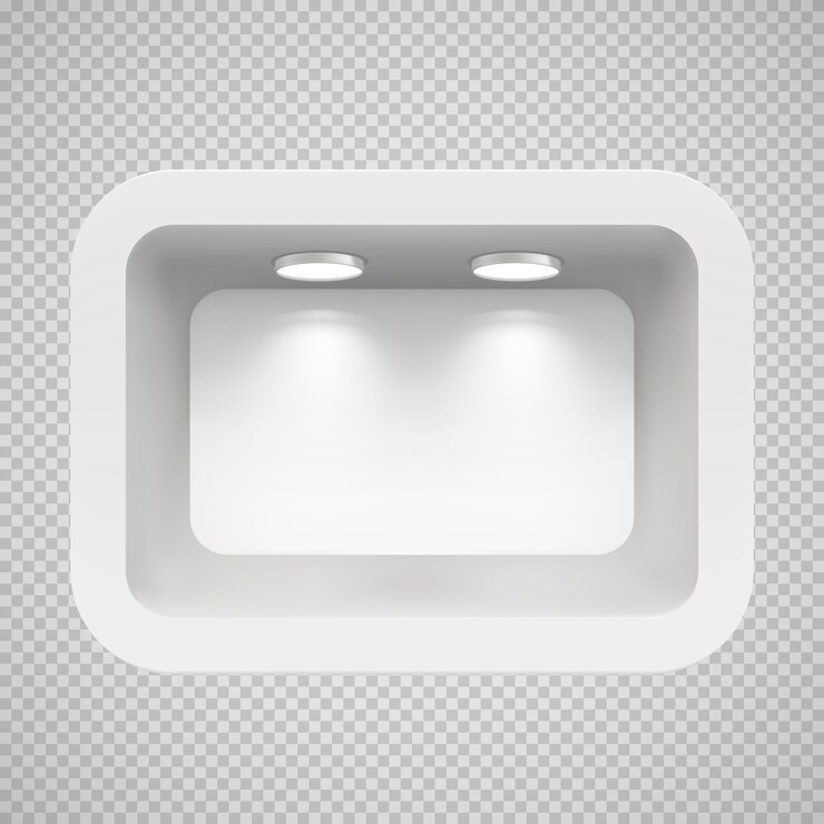 Vector boutique in the top wall with light sources.