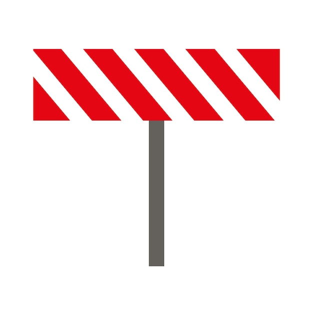 Vector bouw bypass teken rechthoek met rode en witte strepen