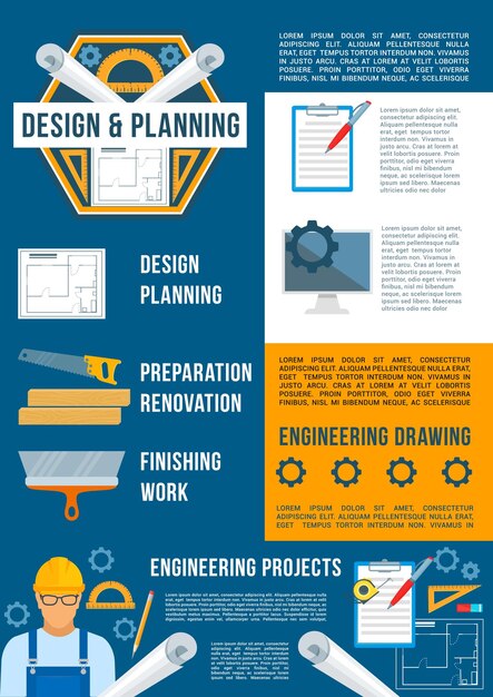 Vector bouw en bouwindustrie poster