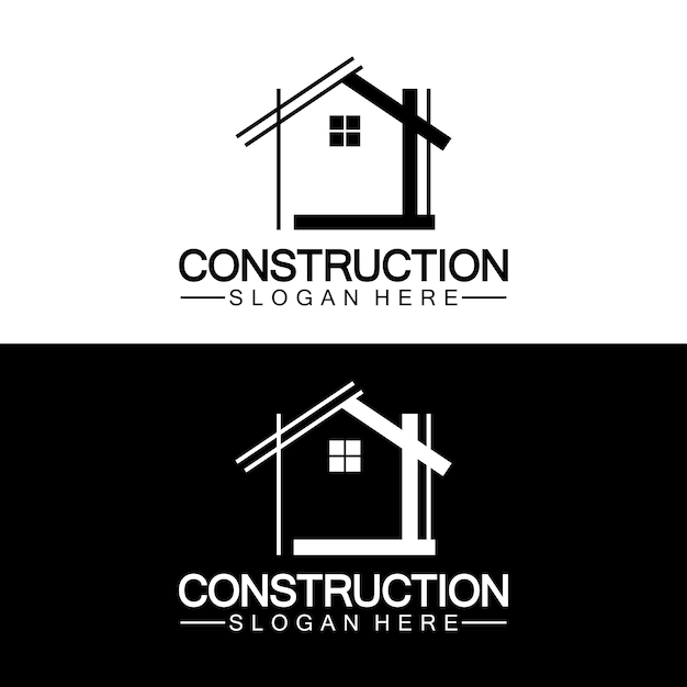 Bouw huis reparatie en gebouw concept logo ontwerp huis gebouw bouw vector logo sjabloon