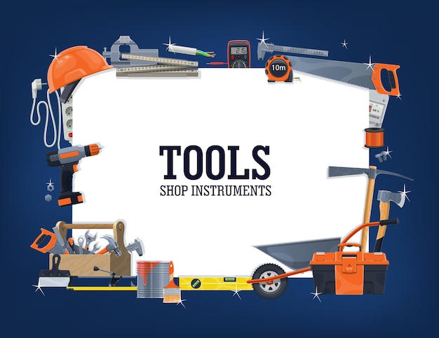 Bouw huis reparatie tools winkel vector banner