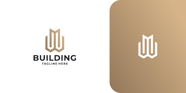Bouw logo eerste mw logo gebouw logo ontwerp