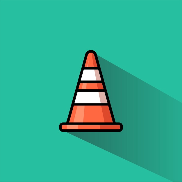 Bouw verkeer kegel oranje kleur eenvoudige waarschuwing symbool vector pictogram platte ontwerp illustratie