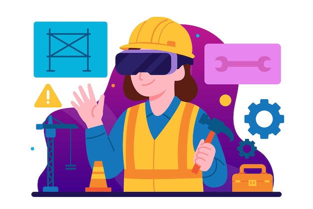 bouwvakkers met behulp van technologie