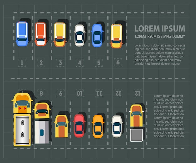 Bovenaanzicht voertuigen. set van auto's