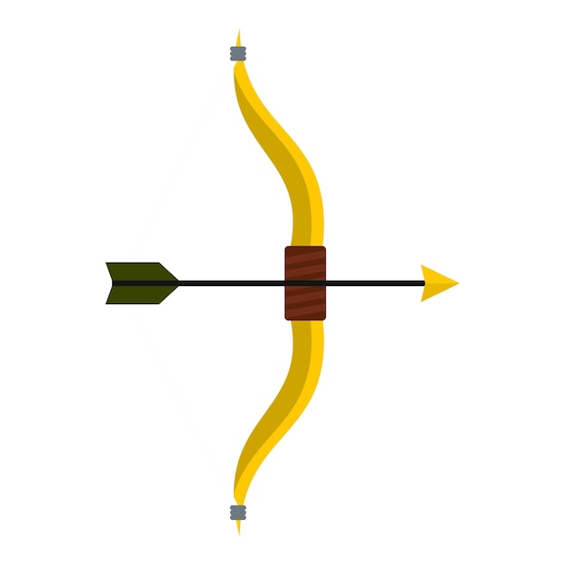 Значок лука и стрелы Плоская иллюстрация иконки вектора лука для веб-дизайна