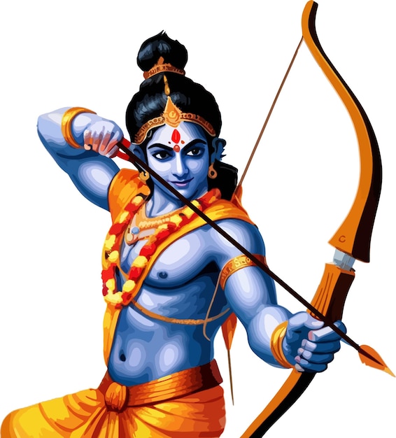 Vector bow and arrow of lord rama