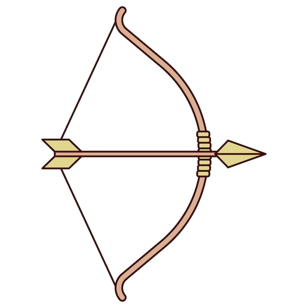 Bow and Arrow Weapon Icon Vector On Trendy Design