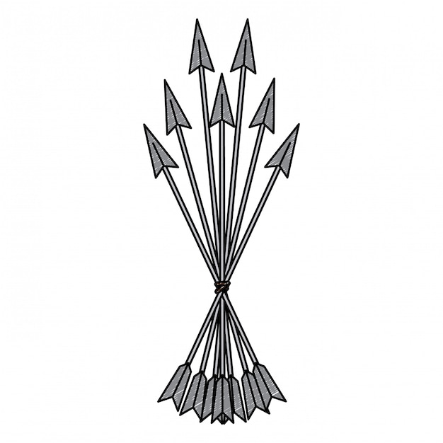 Bow arrows symbol scribble