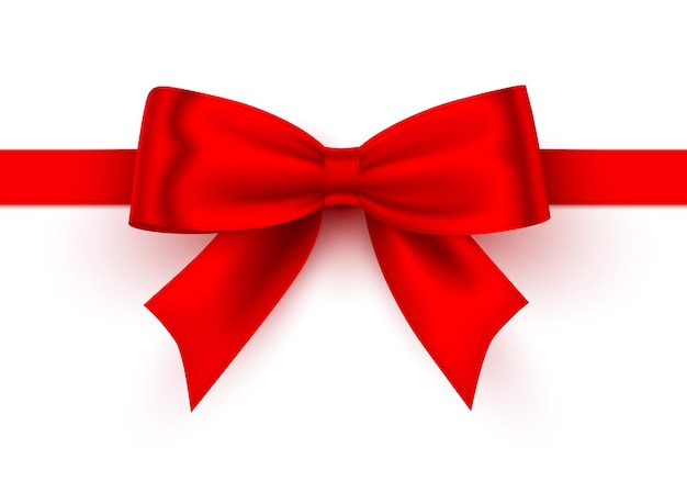 Bow red tape on the white background. Vector illustration