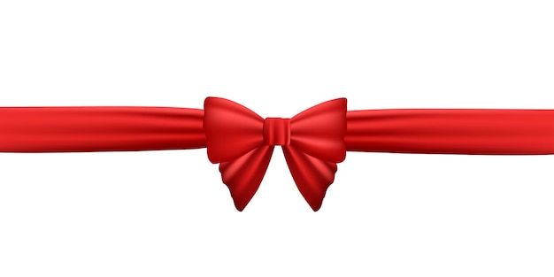 Vector bow ribbon red present decoration vector illustration gift box decoration