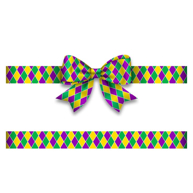 वेक्टर bow and ribbon with mardi gras colors
