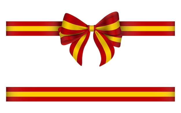 Bow and ribbon with spanish flag colors