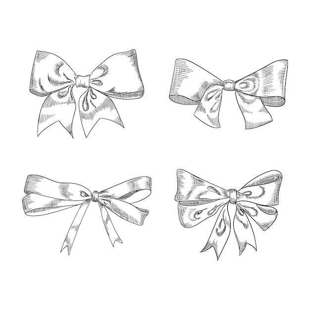 Vector bow sketch isolation on white