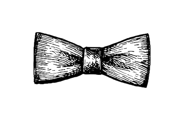 Vector bow tie ink sketch