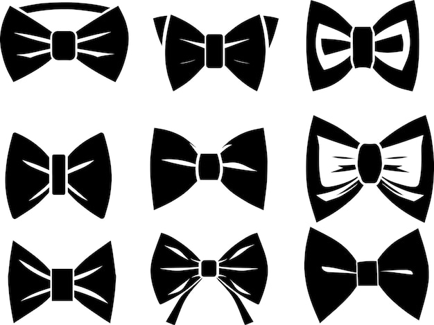 Premium Vector | Bow tie vector silhouette illustration 1