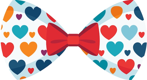 Vector bow tie with hearts flat design vector illustration