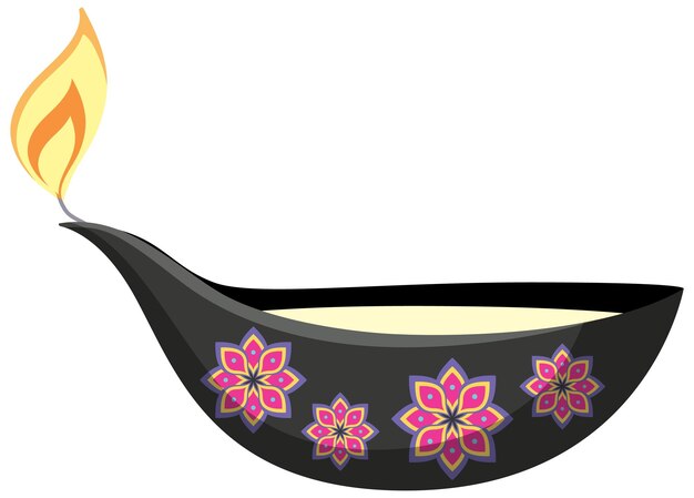 Vector bowl of candle on white background