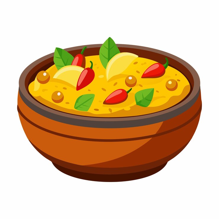 Вектор миска с едой с рисунком миски с едой и рисунком курицы и овощей
