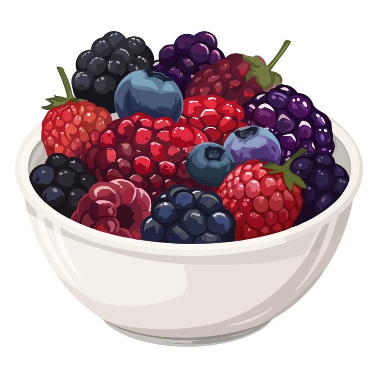 a Bowl of fresh berries vector