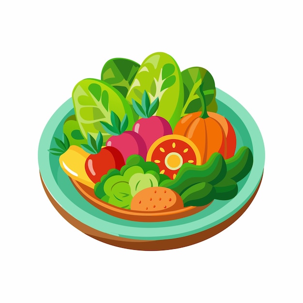 a bowl of fruit and vegetables with a picture of a fruit bowl