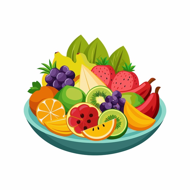 A bowl of fruit with a fruit on it