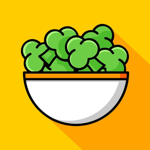 A bowl full of broccoli vegetables vector illustration design, applicable for digital and print