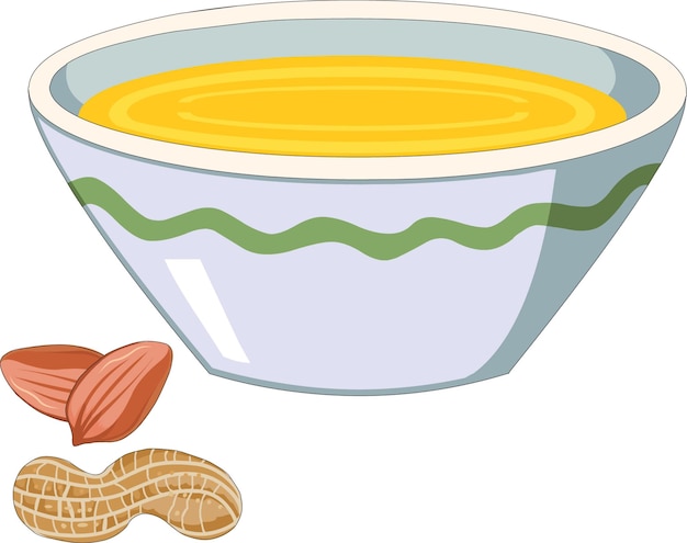 Bowl of groundnut oil vector illustration