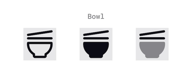 Bowl icons set