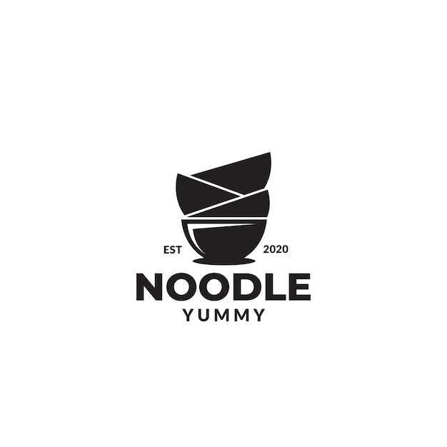 Bowl noodle or food silhouette for restaurant or street food logo design