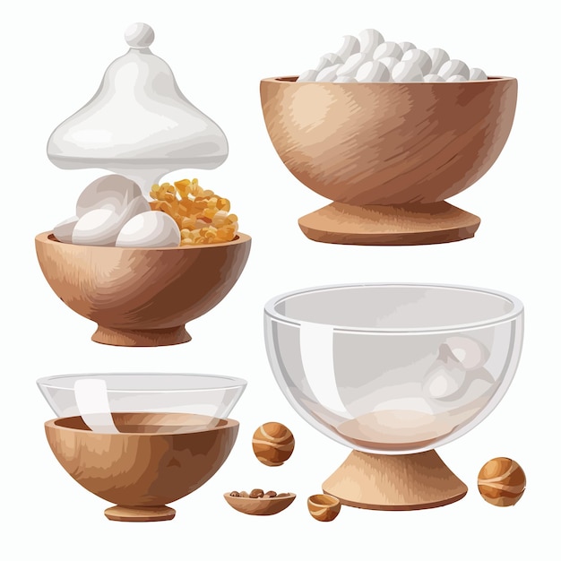 Bowl realistic Isolated on background Cartoon vector illustration