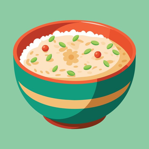 Vector bowl of rice porridge