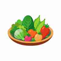 Vector a bowl of vegetables with a picture of a fruit bowl with a picture of a vegetable on it