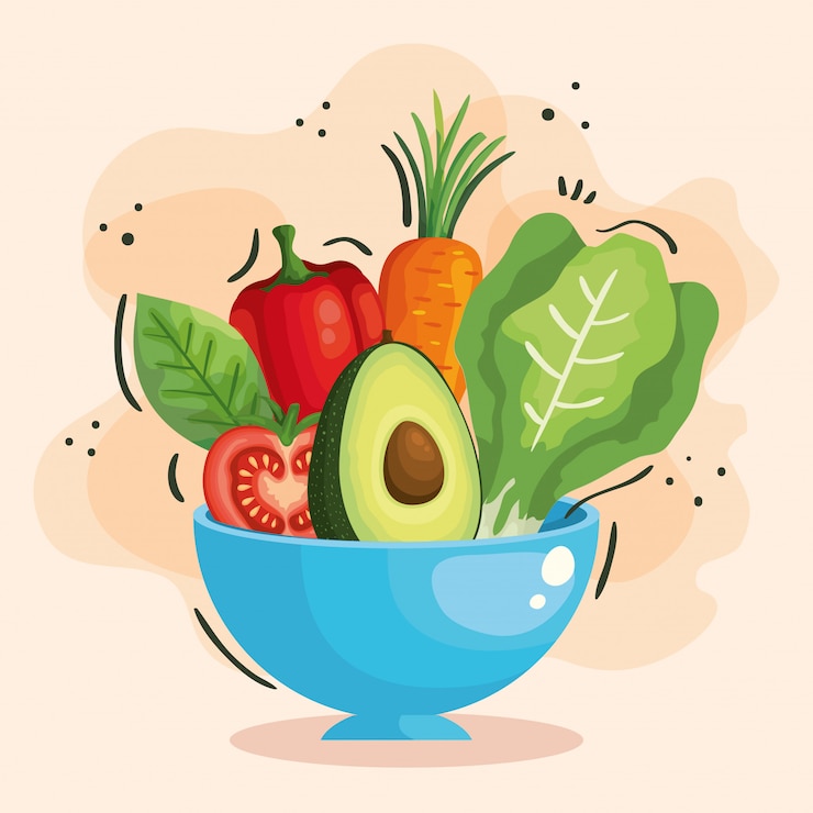 Vector 新鮮でヘルシーな野菜のボウル