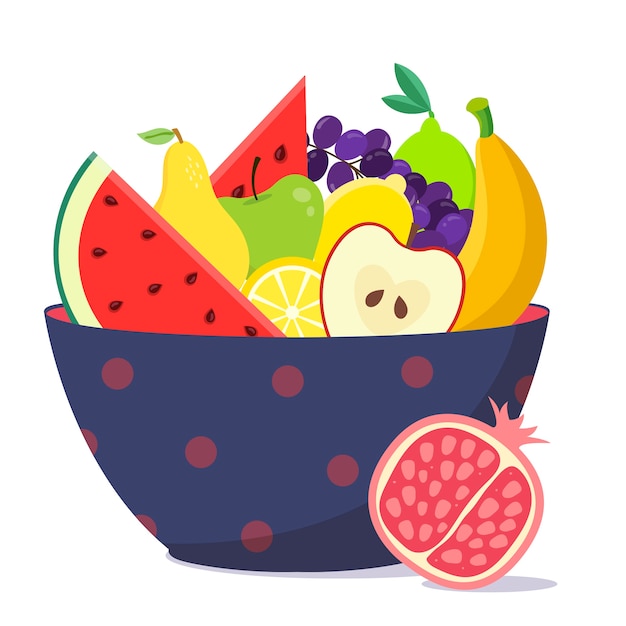 Bowl with fruit and salad design