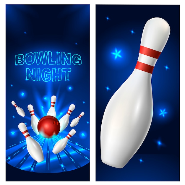 Bowlen nacht flyer sjabloon