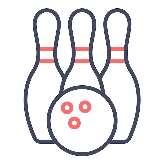 Vector bowling 3 pins vector illustration style