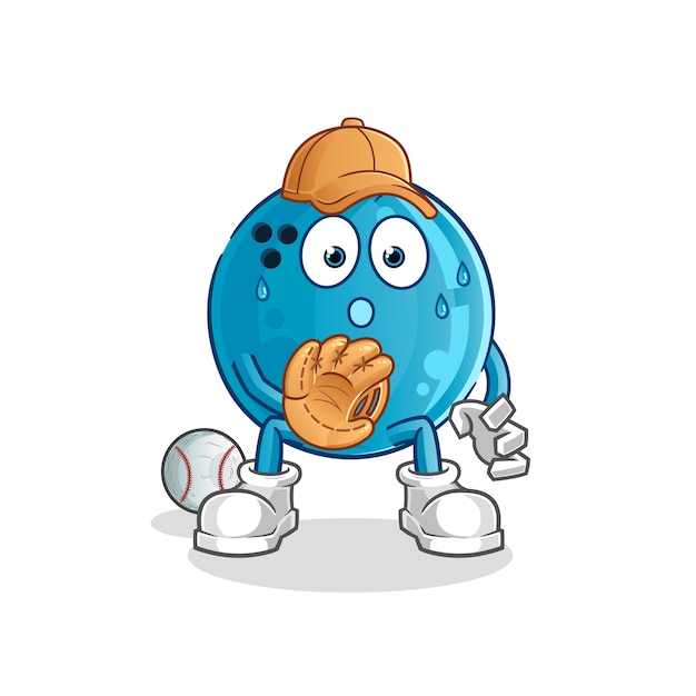 Bowling bal honkbal Catcher cartoon. cartoon mascotte