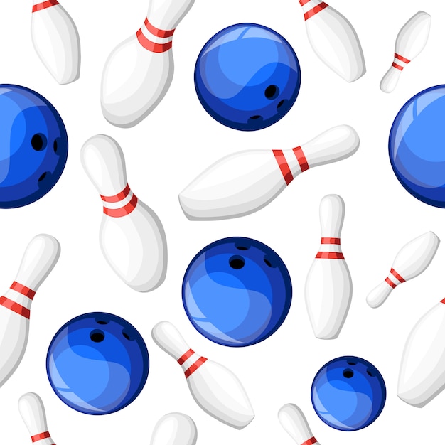 Bowling ball crashing into the pins  illustration. web site page and mobile app  element.