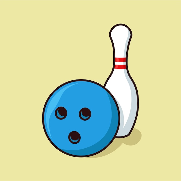 Palla da bowling e pin del fumetto illustrazione vettoriale