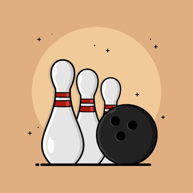 Vector bowling ball pin sport vector illustration