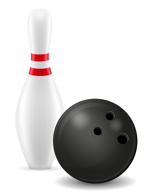 Vector bowling ball and pin